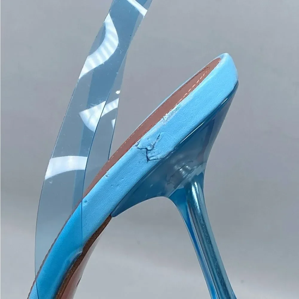 Amina Muaddi Begum Clear Crystal Slingback Pumps size 38